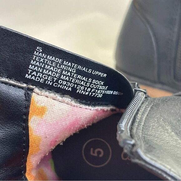 Little girl Black Ankle Boots Western Influence size 5 - Picture 5 of 8